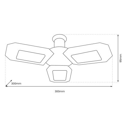 LED Griestu prožektors 3xE27/16,7W/230V 4000K