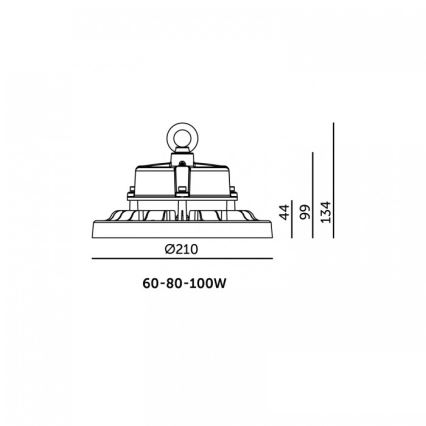 LED griestu rūpnieciskais gaismeklis RIO PRO HIGHBAY LED/60/80/100W/230V 4000/5000/6000K IP66