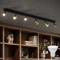 LED griestu spotu gaismeklis TOP 6xGU10/10W/230V zelta/melna