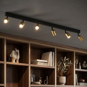 LED griestu spotu gaismeklis TOP 6xGU10/10W/230V zelta/melna