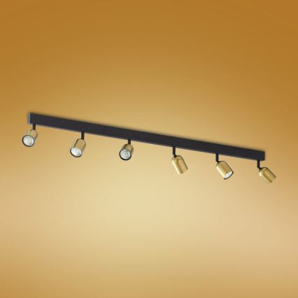 LED griestu spotu gaismeklis TOP 6xGU10/10W/230V zelta/melna