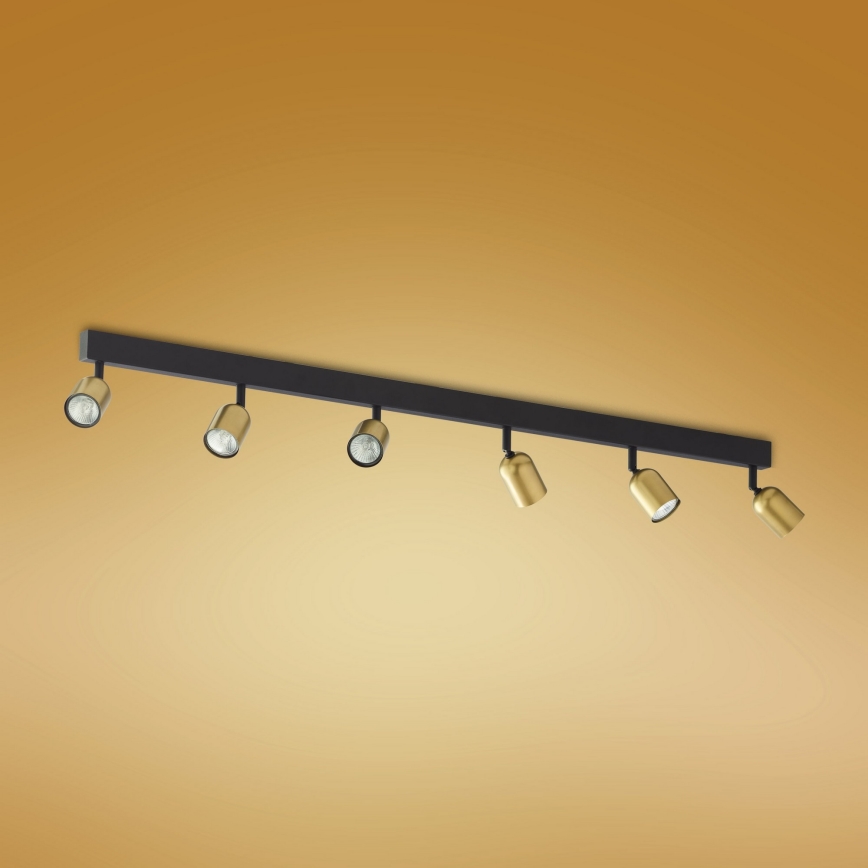 LED griestu spotu gaismeklis TOP 6xGU10/10W/230V zelta/melna
