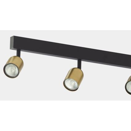 LED griestu spotu gaismeklis TOP 6xGU10/10W/230V zelta/melna