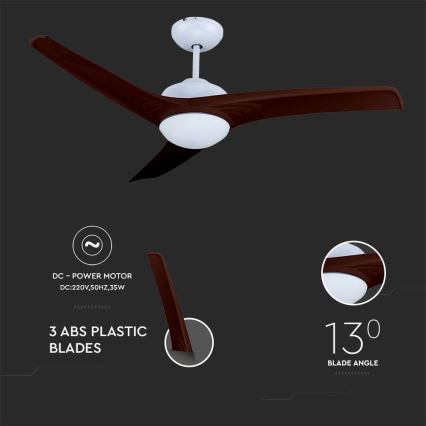 LED griestu ventilators LED/15W/230V 3000/4000/6400K + ar tālvadības pulti