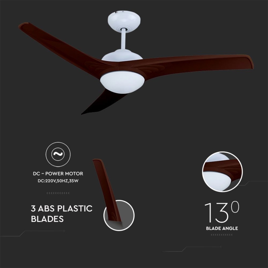 LED griestu ventilators LED/15W/230V 3000/4000/6400K + ar tālvadības pulti