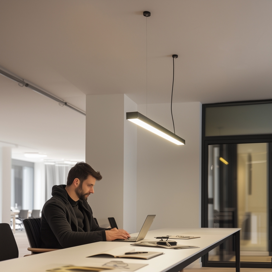 LED griestu virsmas piekārtais gaismeklis CYNIDECO LED/12W/230V 4000K melns