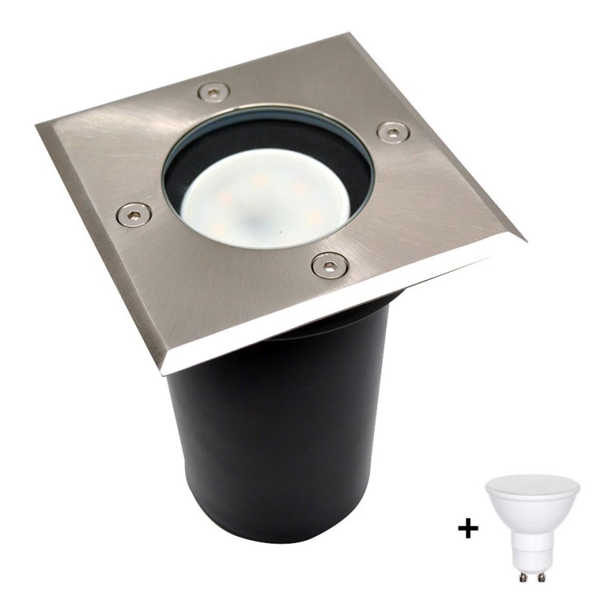 LED Iebraucamā ceļa āra lampa 1xGU10/6W/230V IP44 matēta hroma