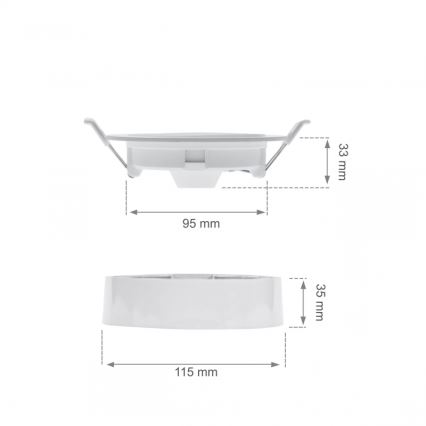 LED iebūvējamais gaismeklis ALGINE 2 vienā LED/6W/230V 3000K balts