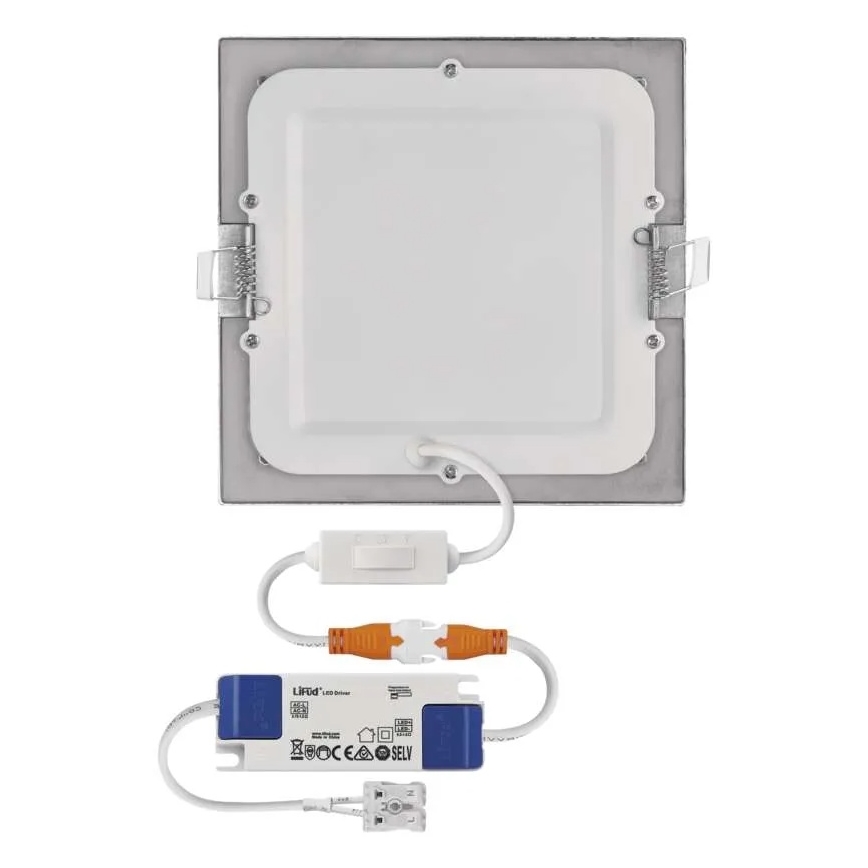 LED iebūvējamais griestu gaismeklis NEXXO LED/12,5W/230V 3000/3500/4000K sudraba 17x17 cm