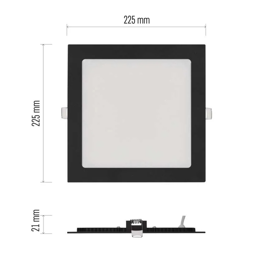 LED iebūvējamais griestu gaismeklis NEXXO LED/18W/230V 3000/3500/4000K melns 22,5 x 22,5 cm