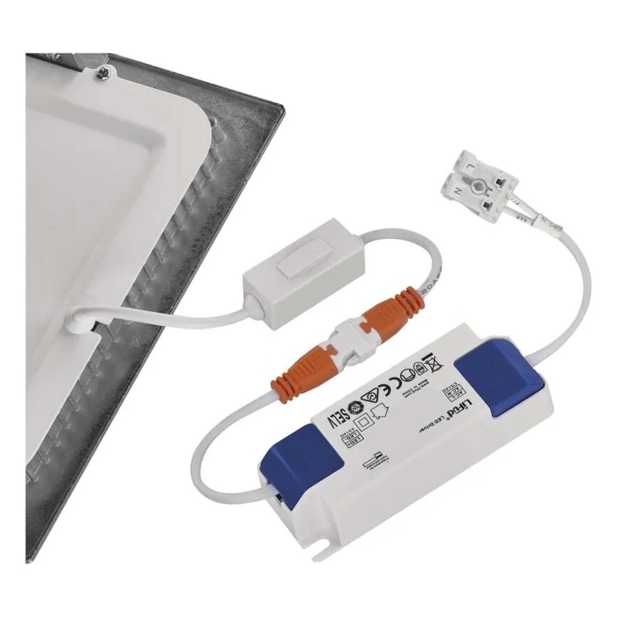 LED iebūvējamais griestu gaismeklis NEXXO LED/18W/230V 3000/3500/4000K sudraba 22,5x22,5 cm