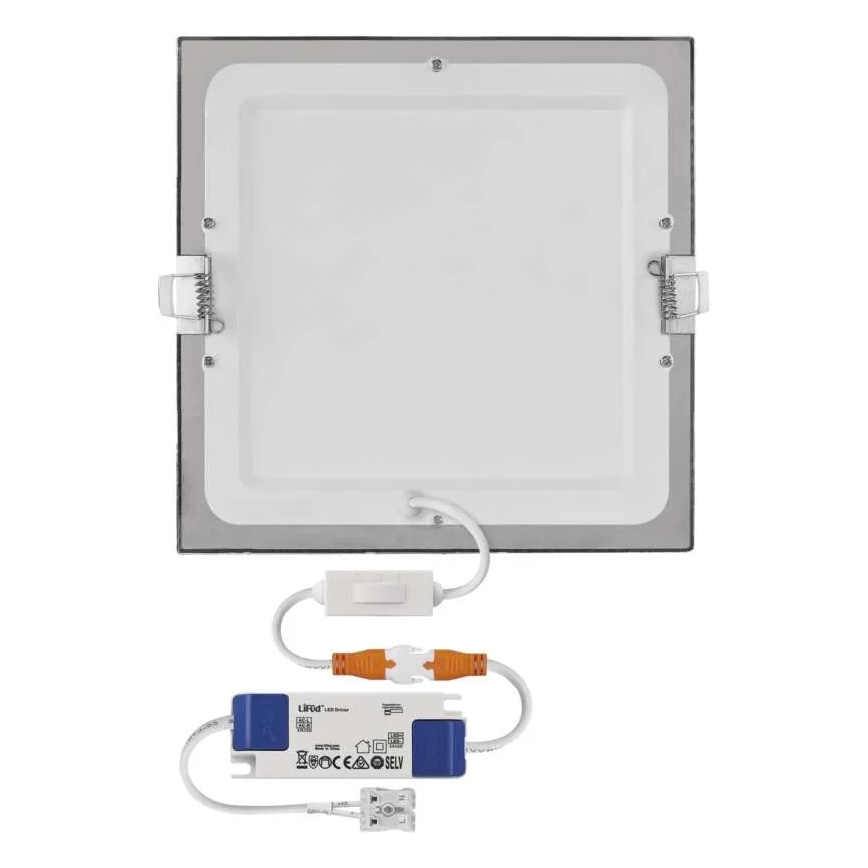 LED iebūvējamais griestu gaismeklis NEXXO LED/18W/230V 3000/3500/4000K sudraba 22,5x22,5 cm