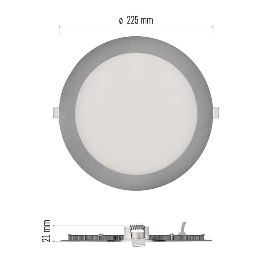 LED iebūvējamais griestu gaismeklis NEXXO LED/18W/230V 3000/3500/4000K sudraba Ø 22,5 cm