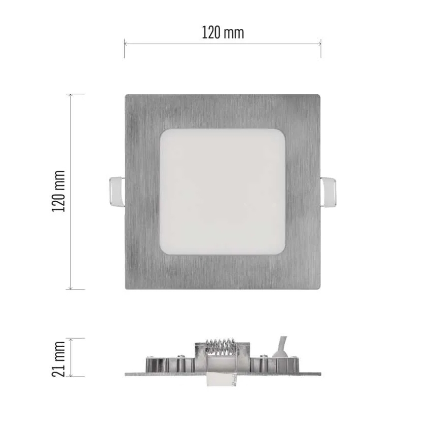 LED iebūvējamais griestu gaismeklis NEXXO LED/7W/230V 3000/3500/4000K sudraba 12x12 cm