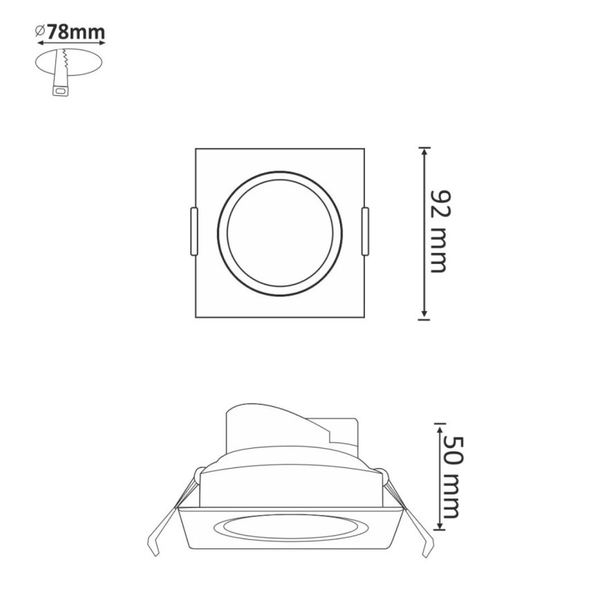 LED iebūvējams griestu gaismeklis VENUS LED/7W/230V sudraba leņķa