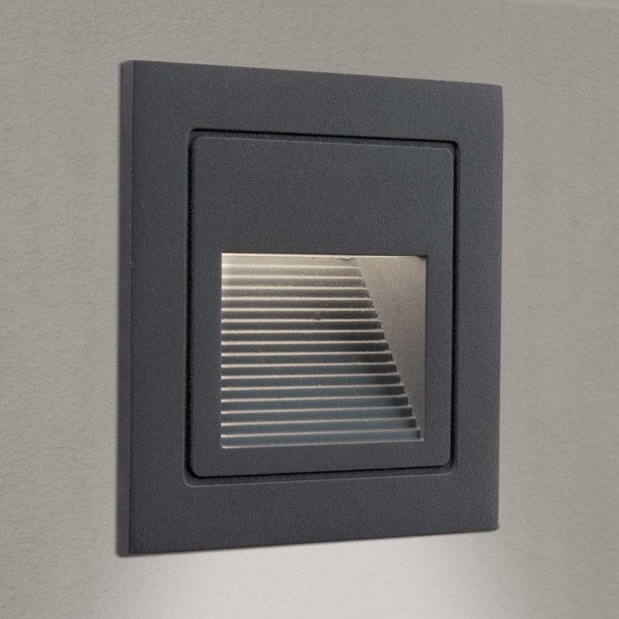 LED Iebūvēta lampa LORO LED/2W/230V IP65 antracīta