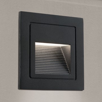 LED Iebūvēta lampa LORO LED/2W/230V IP65 melna