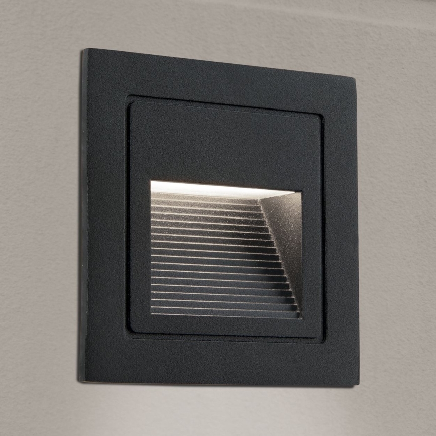 LED Iebūvēta lampa LORO LED/2W/230V IP65 melna