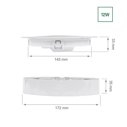 LED Iegremdējama lampa ALGINE 2in1 LED/12W/230V 4000K