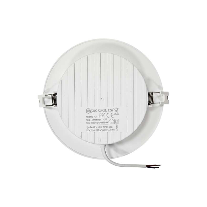 LED Iegremdējama lampa CIRCLE LED/12W/230V 4000K d. 17 cm balta