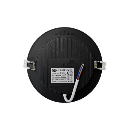 LED Iegremdējama lampa CIRCLE LED/12W/230V 4000K d. 17 cm melna