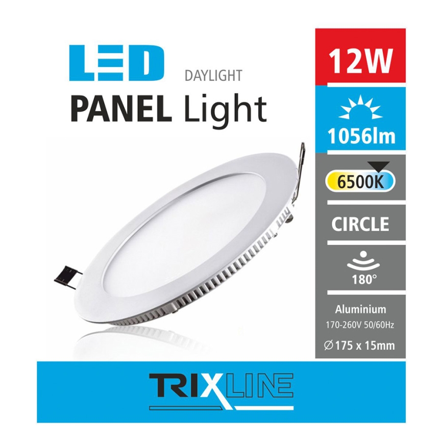LED Iegremdējama lampa CIRCLE LED/12W/230V 6500K d. 17,5 cm balta