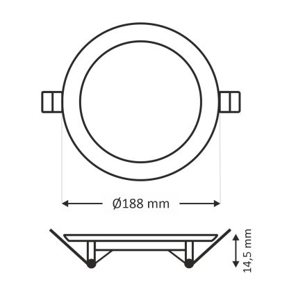 LED Iegremdējama lampa CIRCLE LED/15W/230V 6500K d. 18,8 cm balta