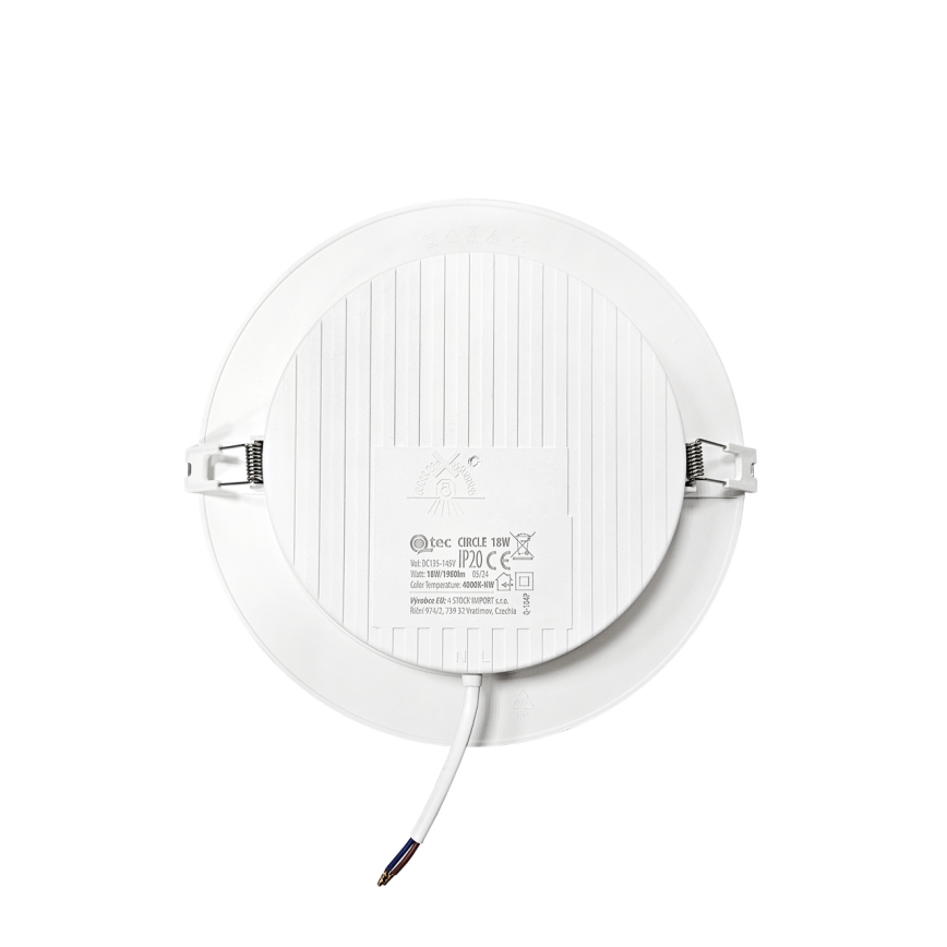LED Iegremdējama lampa CIRCLE LED/18W/230V 4000K d. 22 cm balta