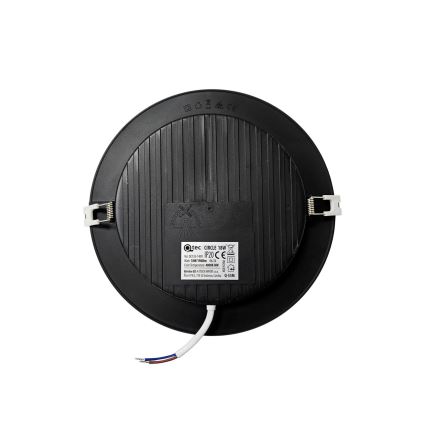 LED Iegremdējama lampa CIRCLE LED/18W/230V 4000K d. 22 cm melna