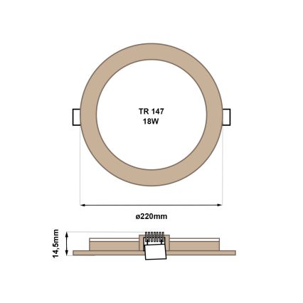 LED Iegremdējama lampa CIRCLE LED/18W/230V 4200K d. 22 cm brūna