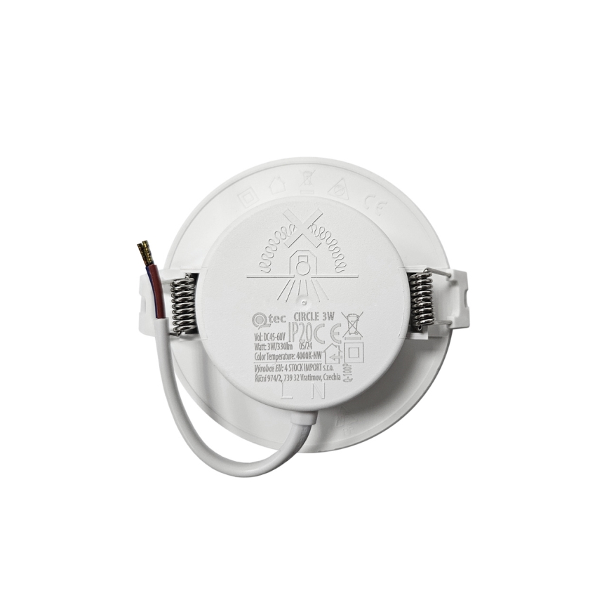 LED Iegremdējama lampa CIRCLE LED/3W/230V 4000K d. 9 cm balta