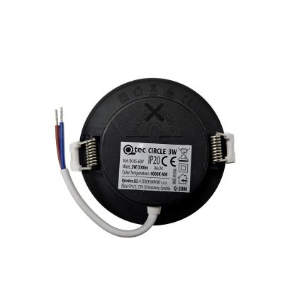 LED Iegremdējama lampa CIRCLE LED/3W/230V 4000K d. 9 cm melna