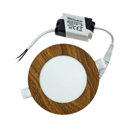 LED Iegremdējama lampa CIRCLE LED/6W/230V 4200K d. 11,8 cm brūna