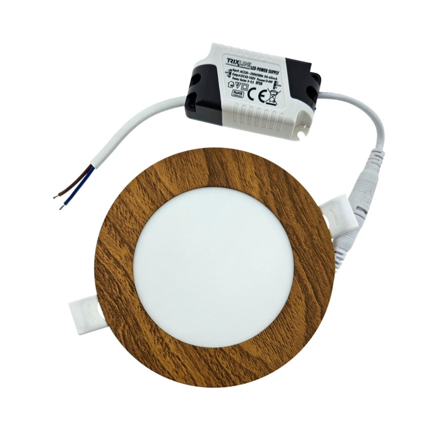 LED Iegremdējama lampa CIRCLE LED/6W/230V 4200K d. 11,8 cm brūna