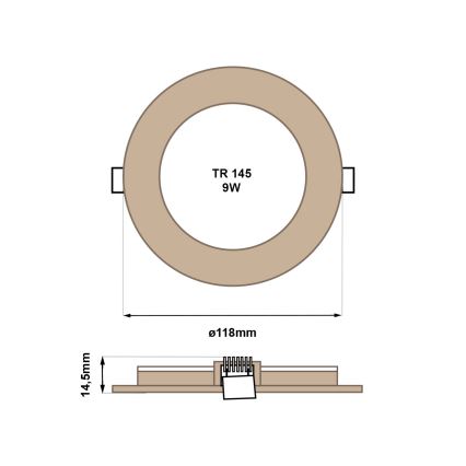 LED Iegremdējama lampa CIRCLE LED/6W/230V 4200K d. 11,8 cm brūna