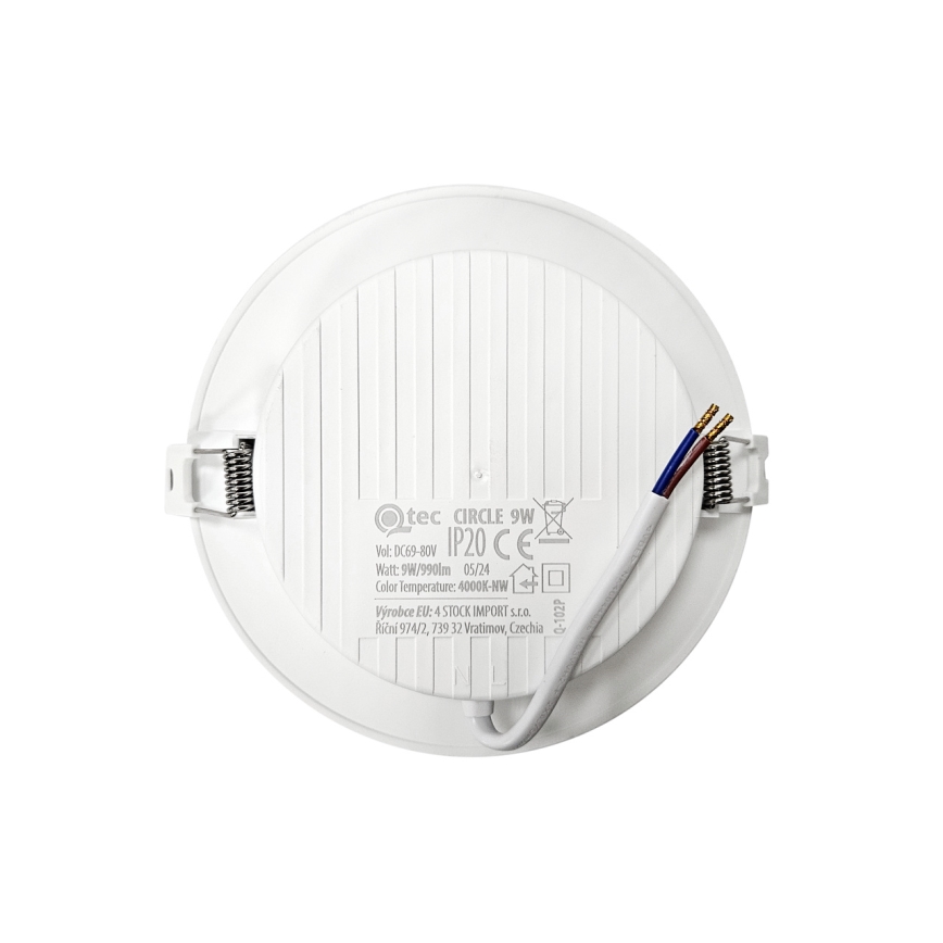 LED Iegremdējama lampa CIRCLE LED/9W/230V 4000K d. 14,5 cm balta