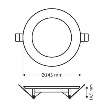 LED Iegremdējama lampa CIRCLE LED/9W/230V 6500K d. 14,5 cm balta