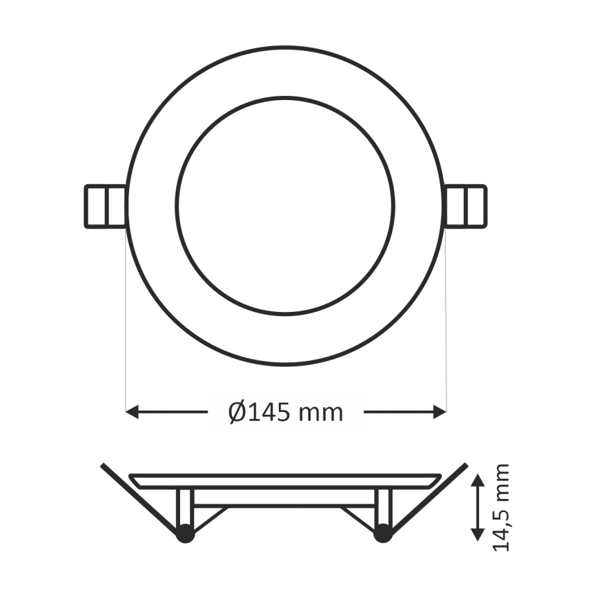 LED Iegremdējama lampa CIRCLE LED/9W/230V 6500K d. 14,5 cm balta