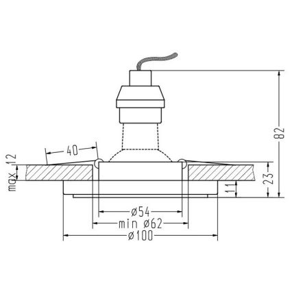 LED Iegremdējama lampa EYE 1xGU10/50W + LED/3W/230V