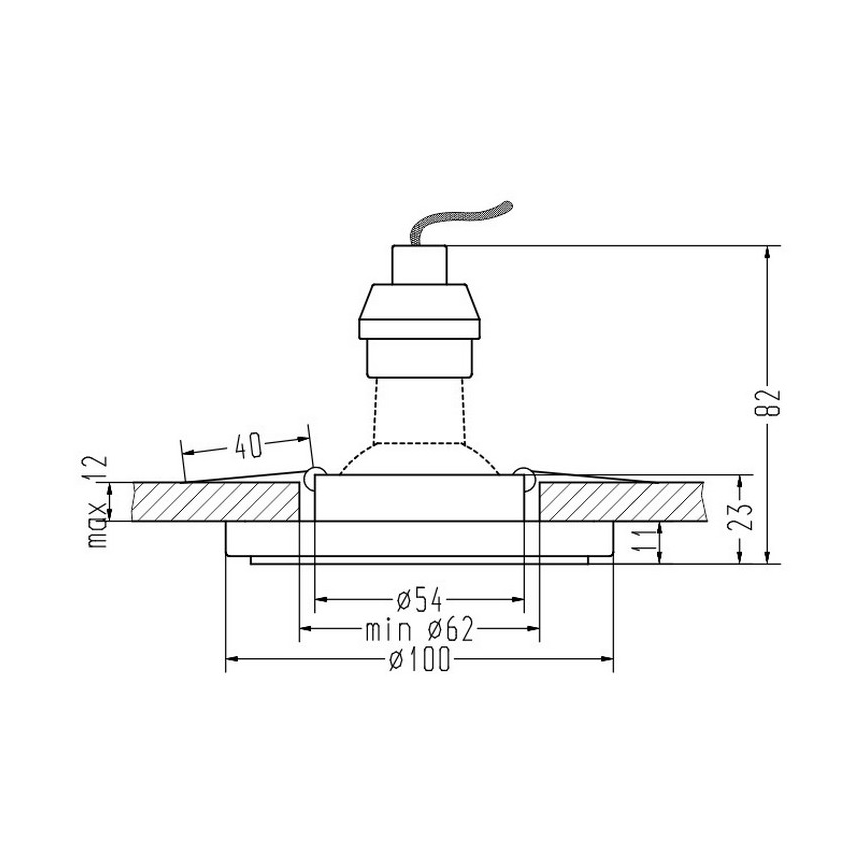 LED Iegremdējama lampa EYE 1xGU10/50W + LED/3W/230V