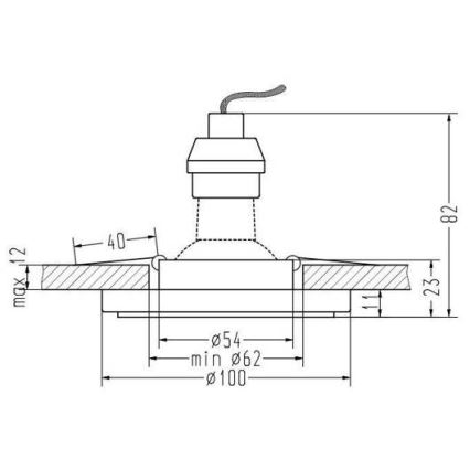 LED Iegremdējama lampa EYE 1xGU10/50W + LED/3W/230V