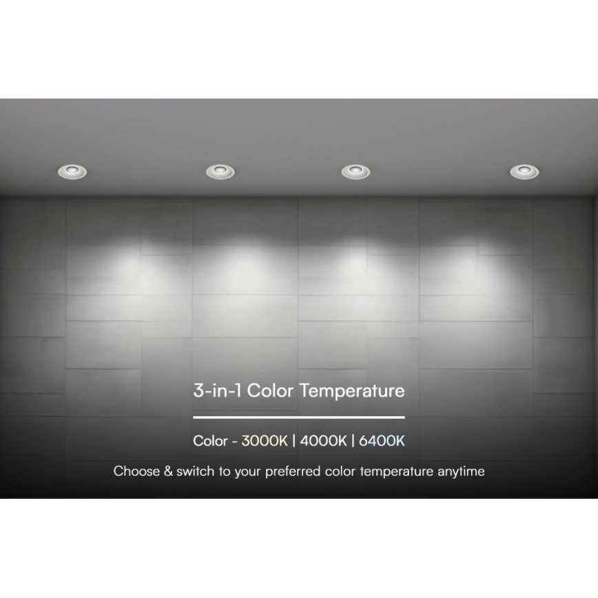 LED Iegremdējama lampa LED/12W/230V 3000/4000/6400K ø 8,6 cm balta