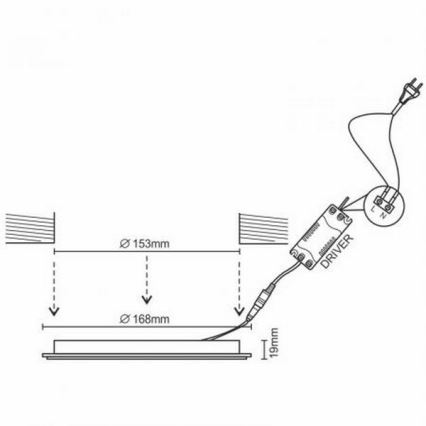 LED Iegremdējama lampa LED/12W/230V