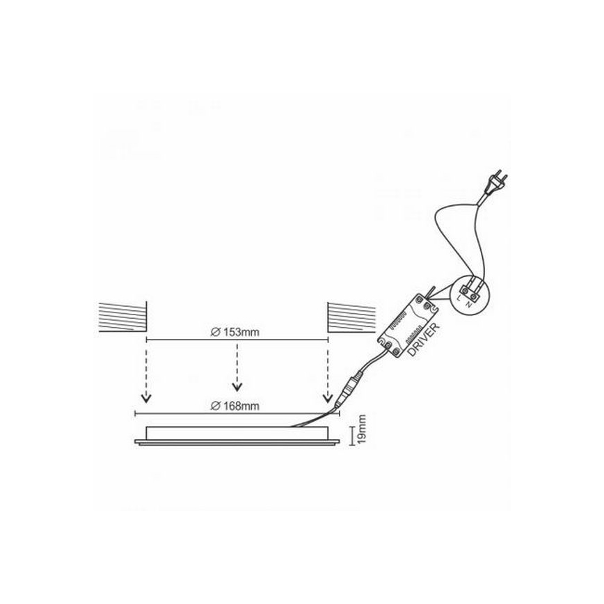 LED Iegremdējama lampa LED/12W/230V