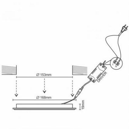 LED Iegremdējama lampa LED/12W/230V