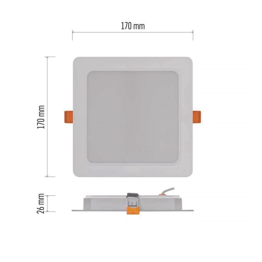 LED Iegremdējama lampa LED/18W/230V 17x17 cm balta