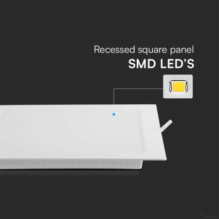 LED Iegremdējama lampa LED/18W/230V 22x22 cm 4000K balta