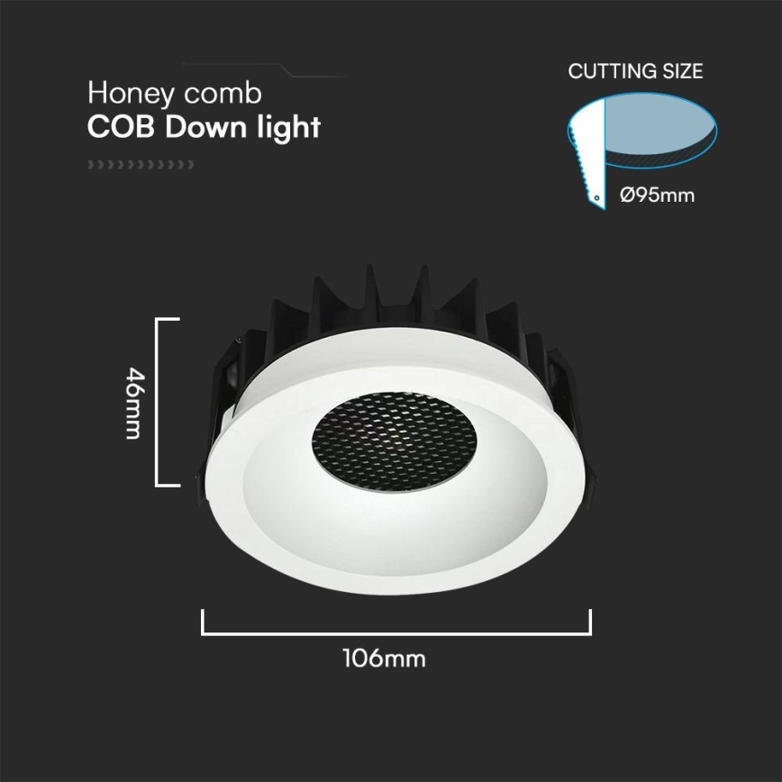 LED Iegremdējama lampa LED/18W/230V 3000/4000/6400K d. 10,6 cm balta