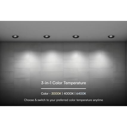 LED Iegremdējama lampa LED/18W/230V 3000/4000/6400K ø 10,6 cm melna