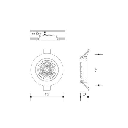 LED Iegremdējama lampa LED/18W/230V 4000K d. 11,5 cm balta